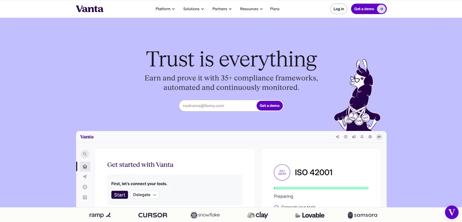 Vanta homepage