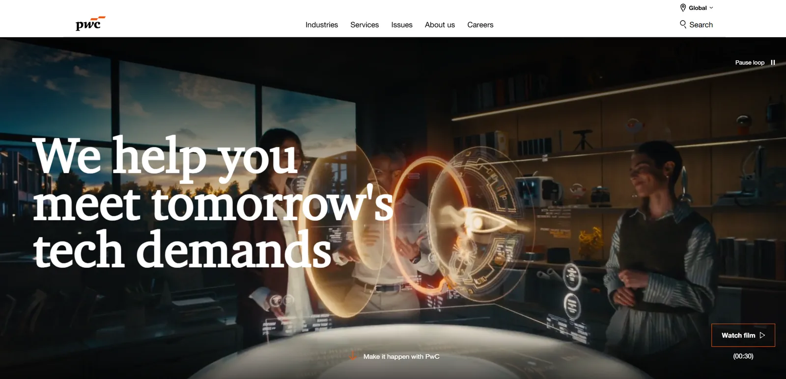 PwC homepage