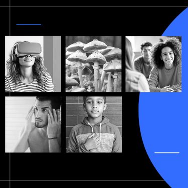 Black and white images of people