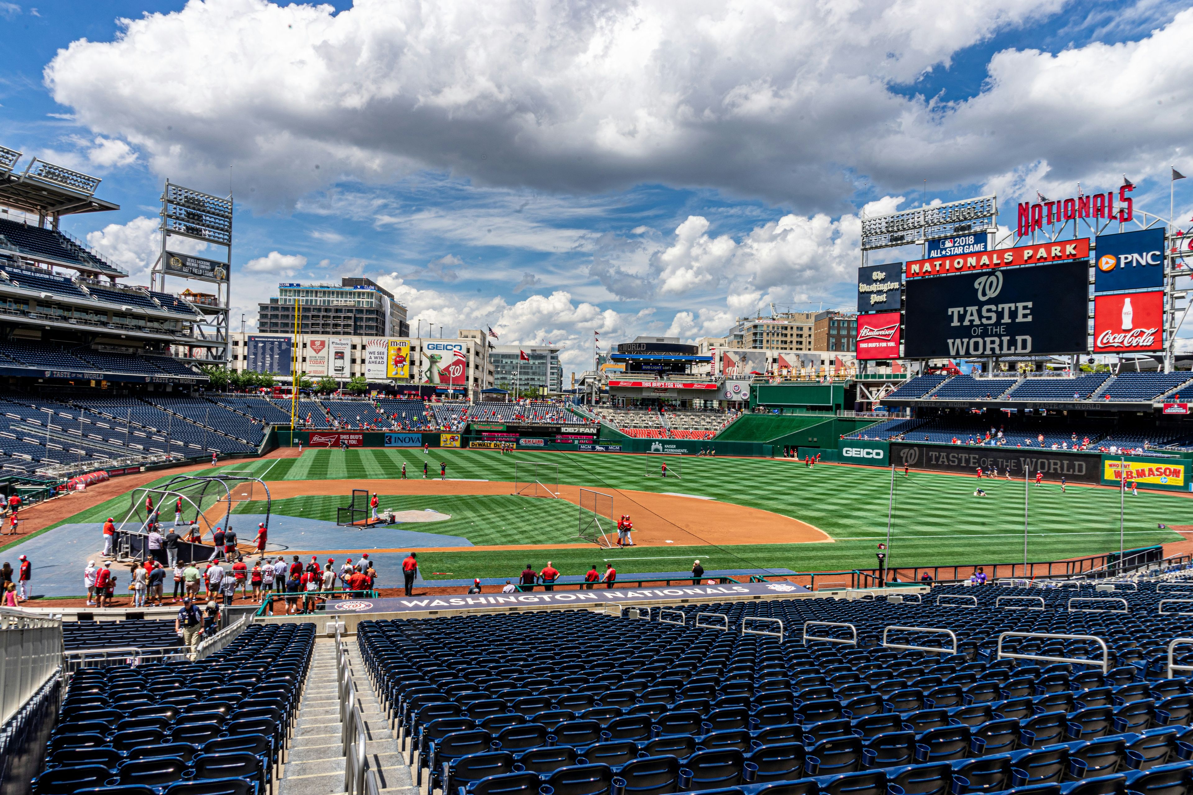 Baseball field, Nationals Park in Washington DC
