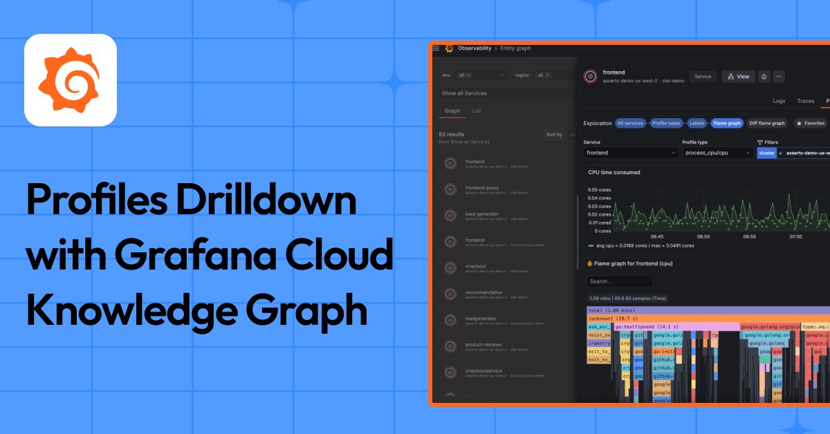 A faster way to pinpoint performance bottlenecks: Using Profiles Drilldown with Grafana Cloud Knowledge Graph
