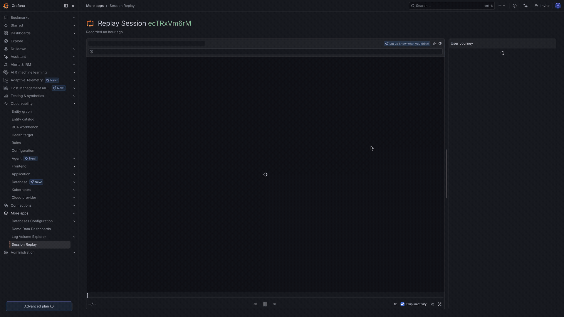 A GIF showing a user journey playback: the user tries to enter a $12,000 payment and clicks Send payment, and then gets an error that says, "unable to complete the banking request". They try the button a few more times, get the same error, and leave.