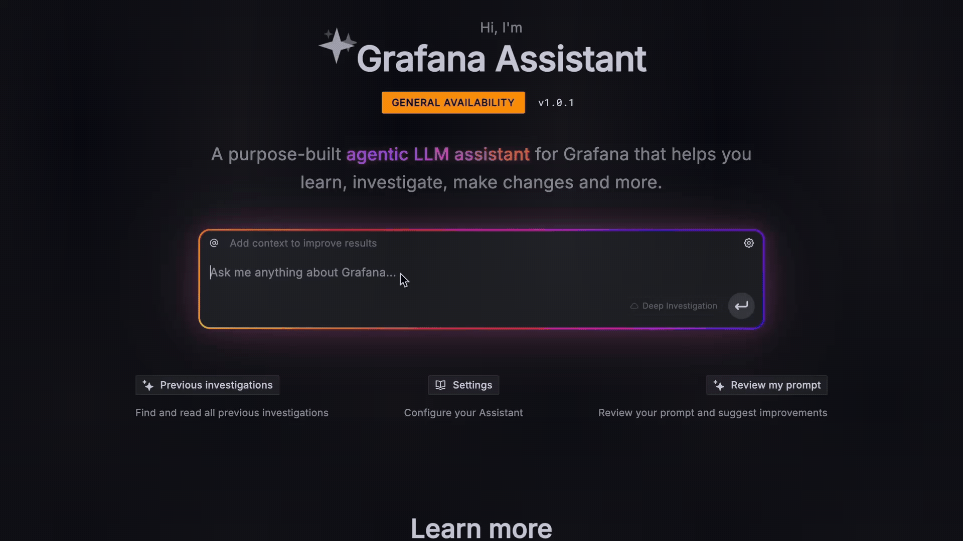 A GIF showing a user asking Grafana Assistant in natural language to write a LogQL query.