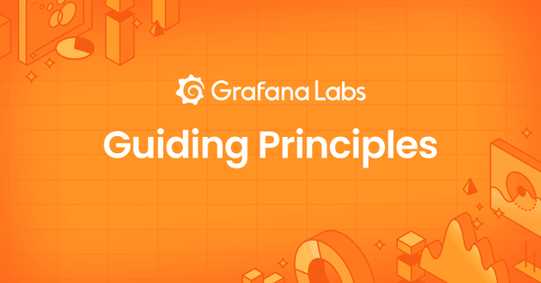 A imagem mostra os Guiding Principles da Grafana Labs