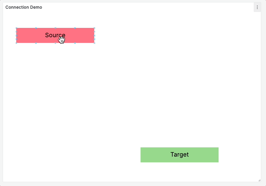 Gif of new connection in Grafana Canvas panel
