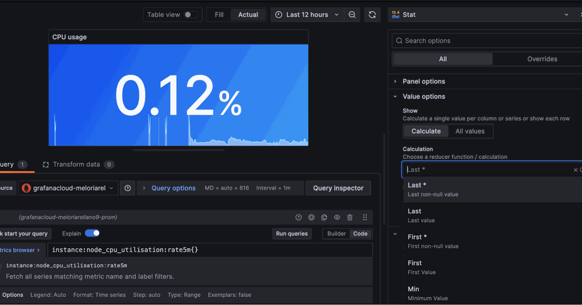 How to easily retrieve values from a range in Grafana using a stat ...