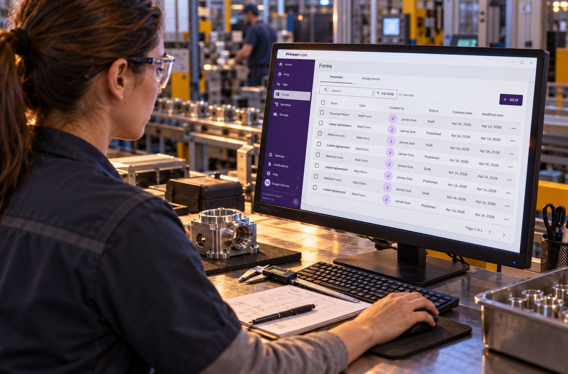 Manufacturing production print management workstation