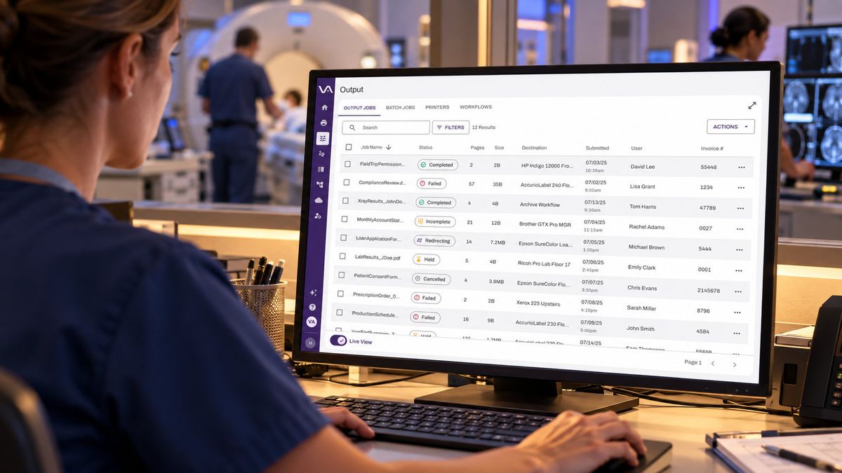 Clinical print management on a desktop
