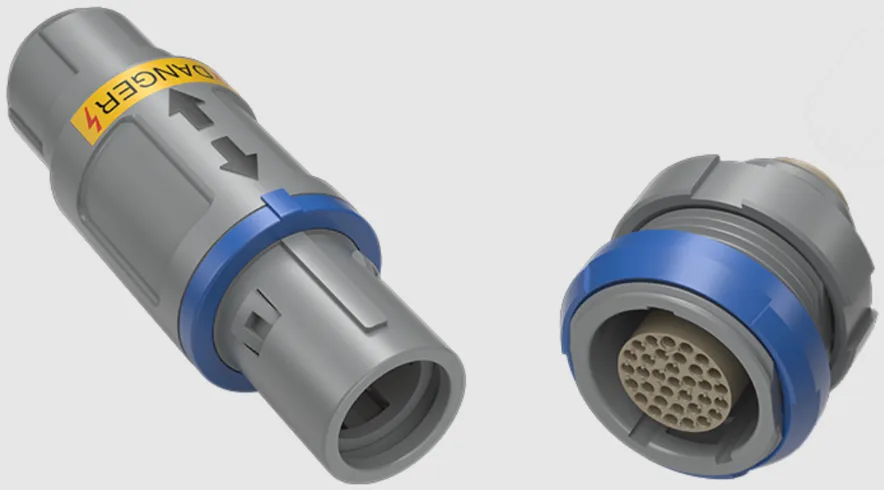 Connettore Aviazione 2 Pin, Presa Push-pull Autobloccante, Modello EGG.0B.302 Per FGG.0B.302, Argento