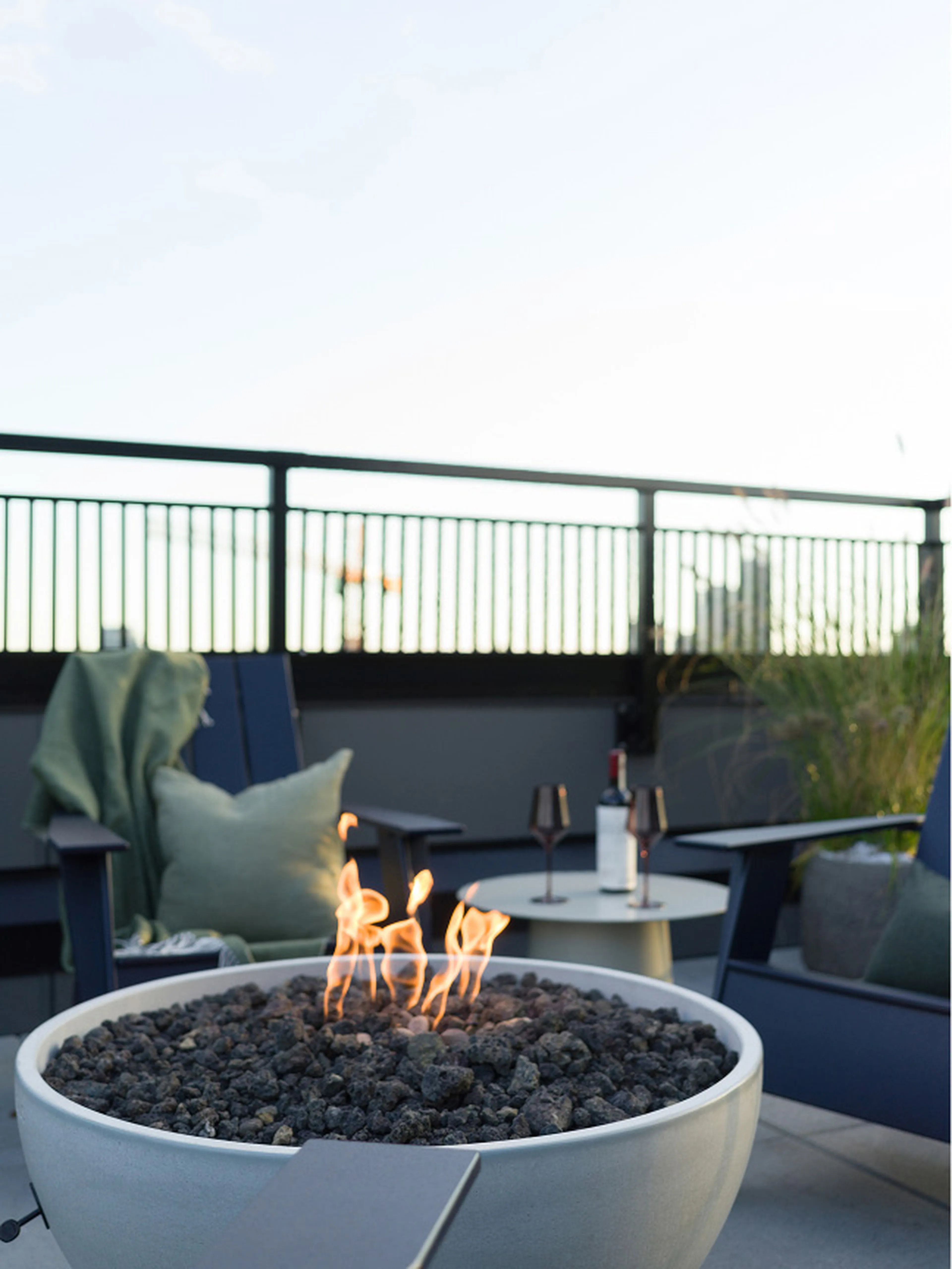 Firepits on the roof, for evenings that run late