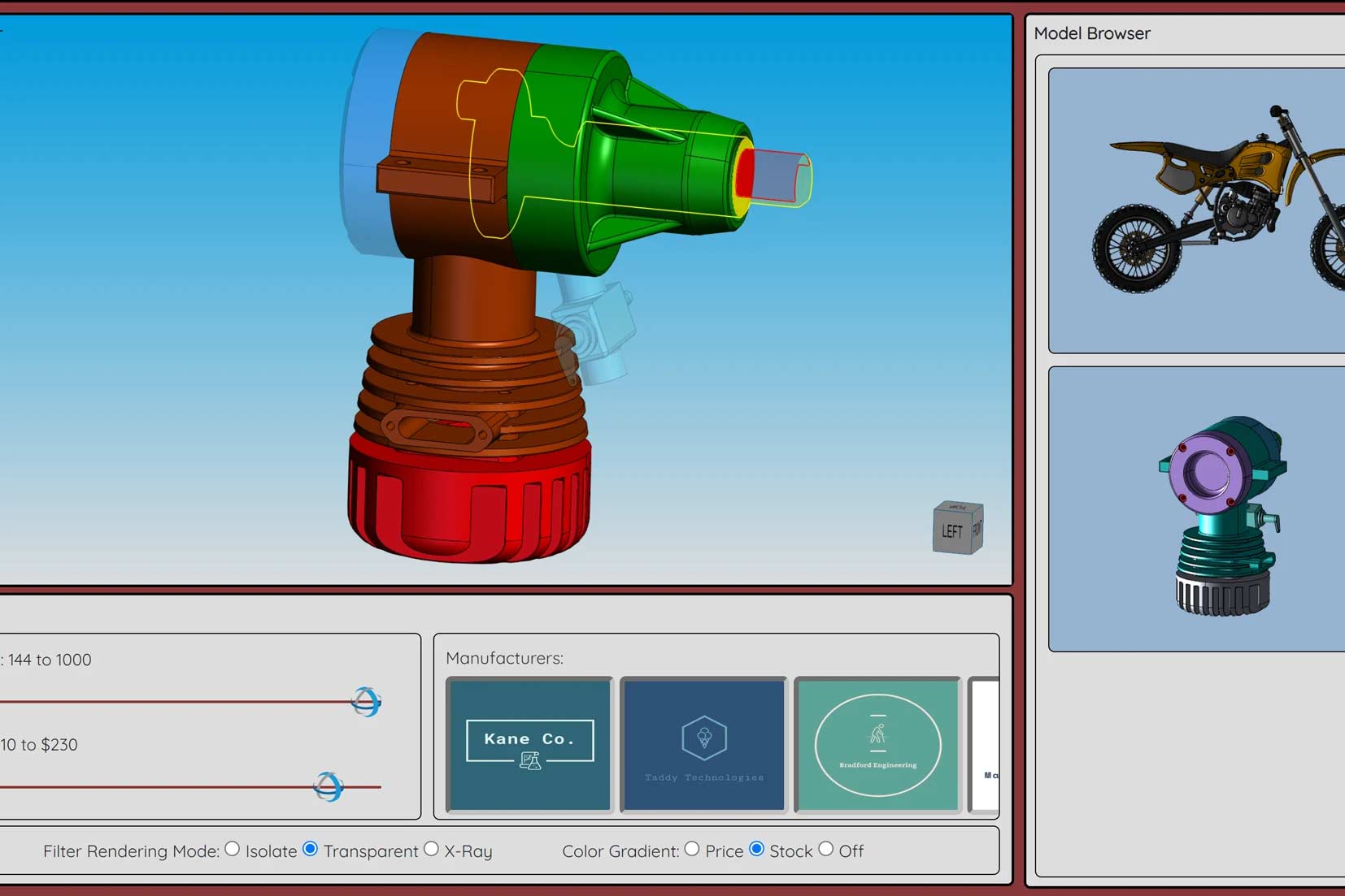 Drill CAD model in inventory management 3D demo