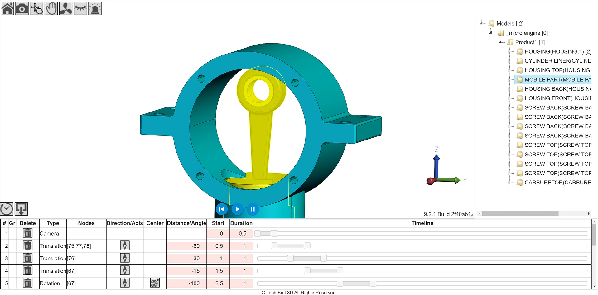 3D mobile part model visualized on web.