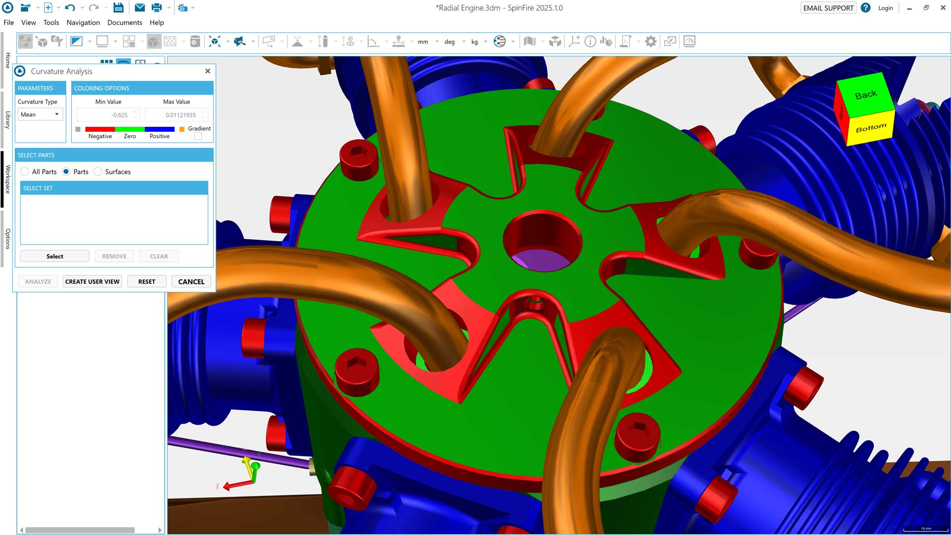 Curvature Analysis using SpinFire Insight CAD viewer
