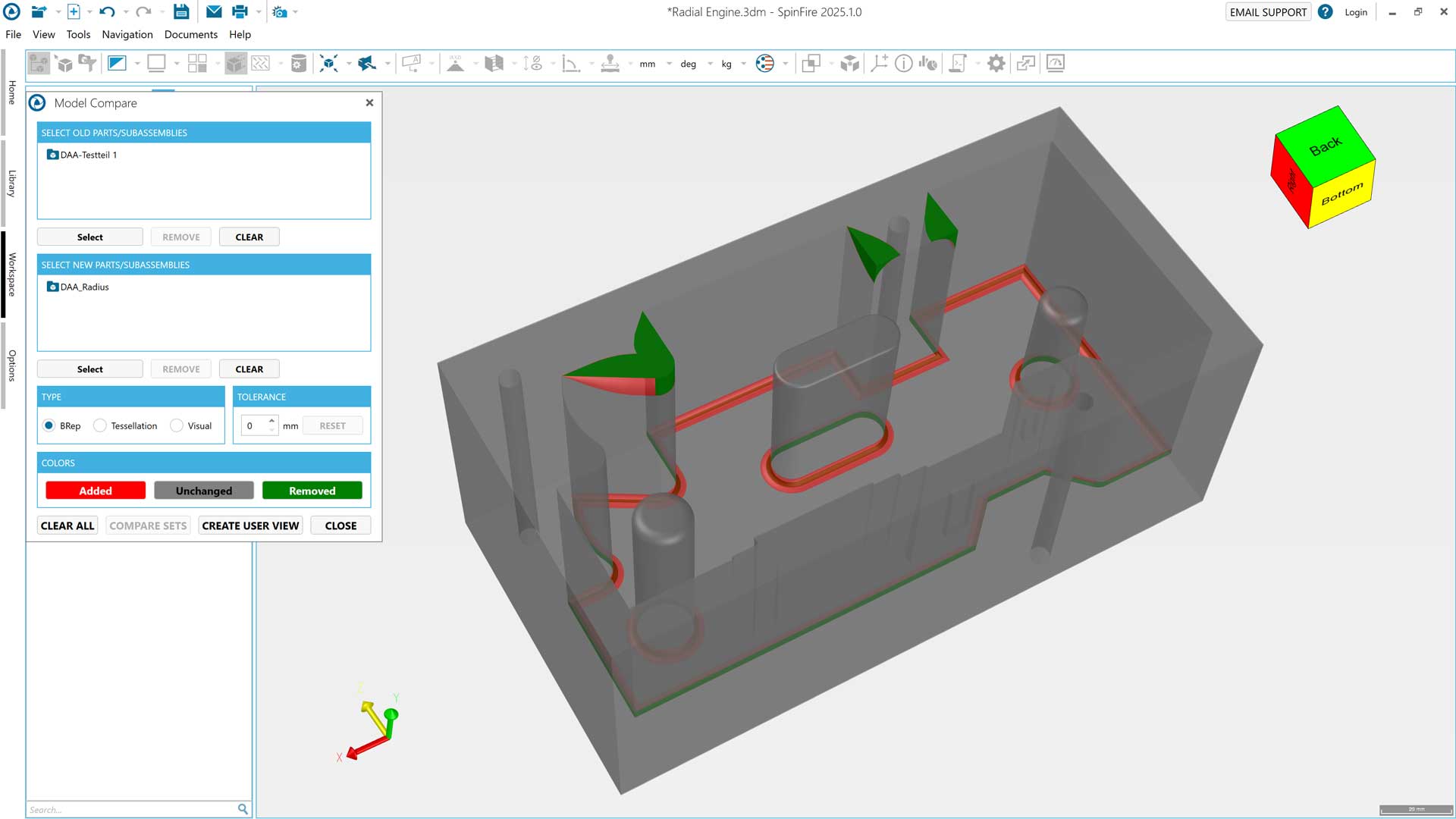 Model Compare using SpinFire Insight CAD viewer