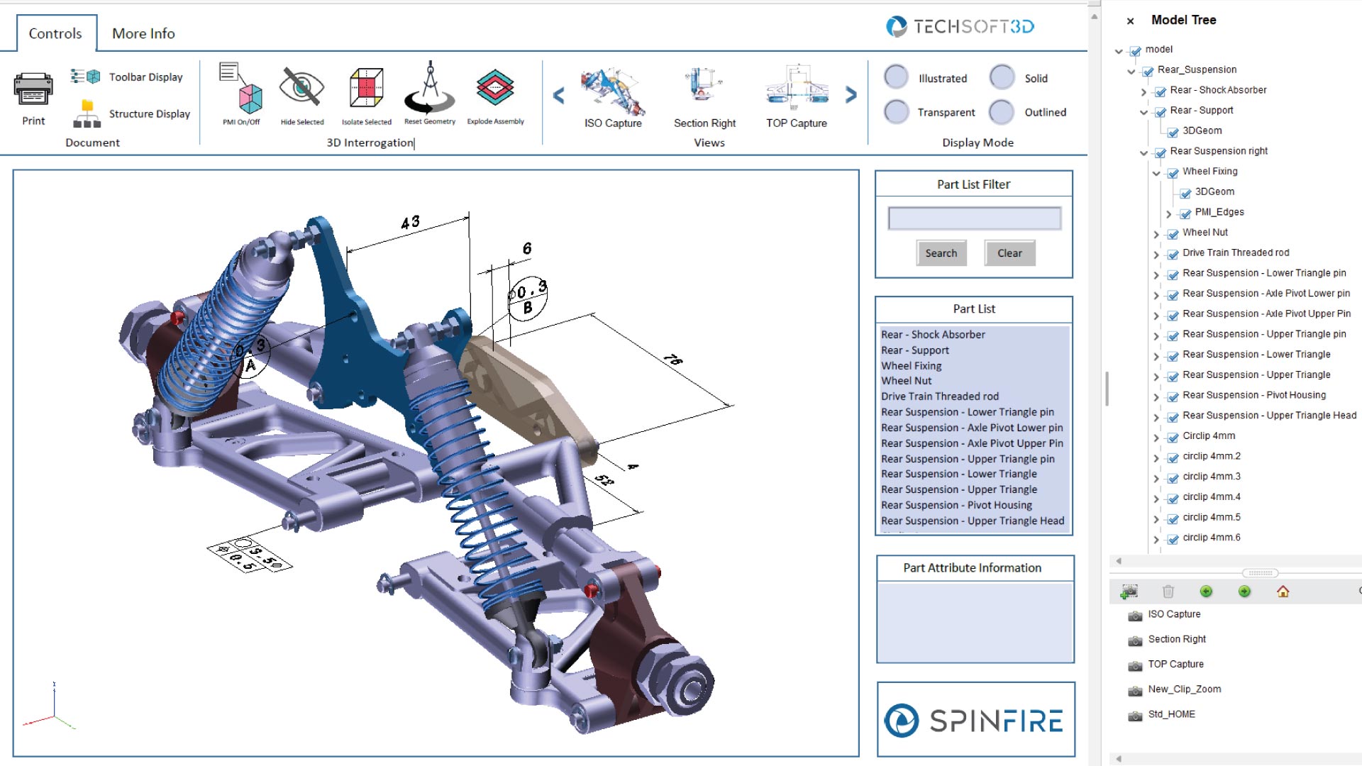 A screenshot of a Model Viewer template in the 3D PDF format
