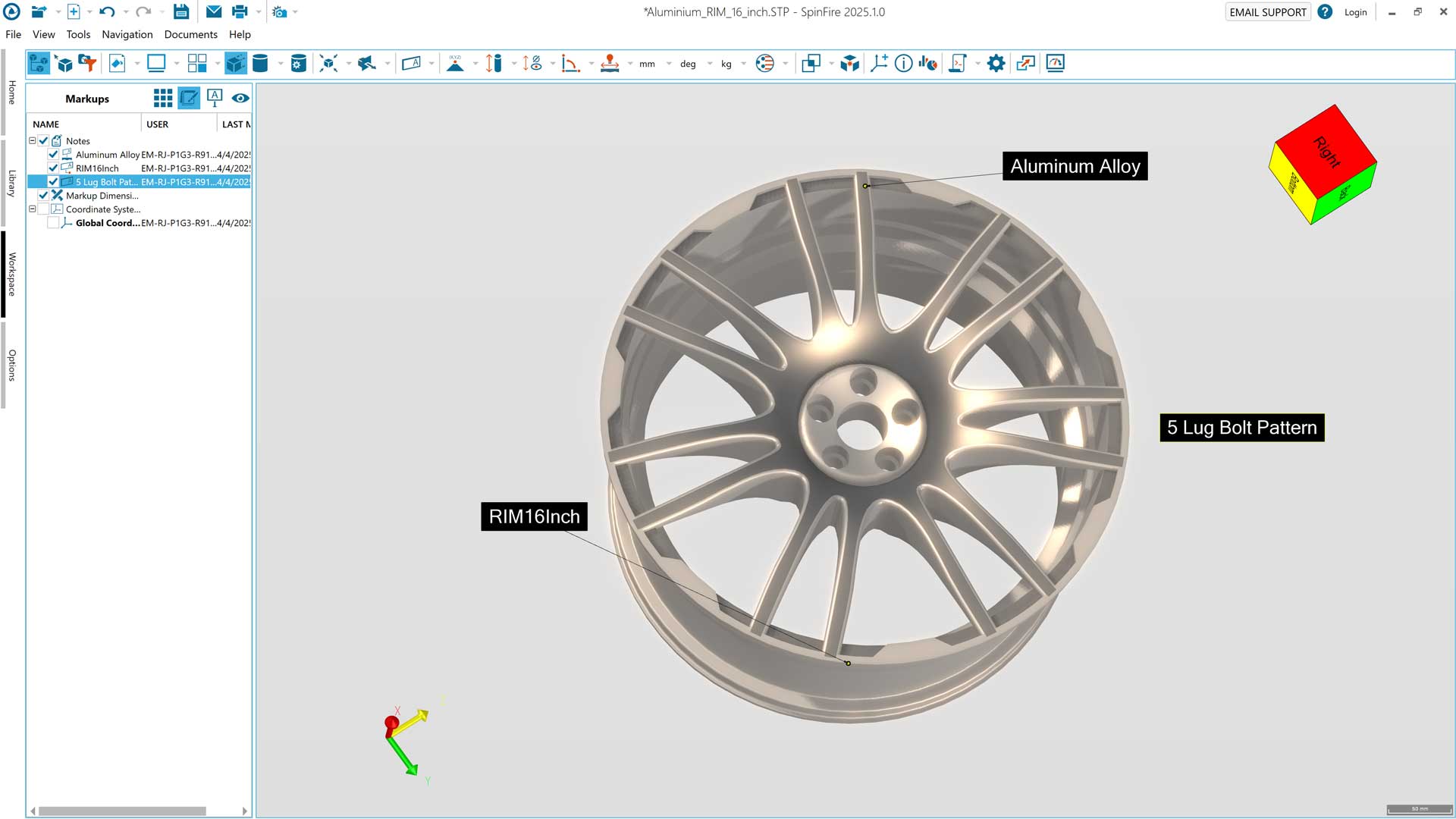 Markup using SpinFire Insight CAD viewer