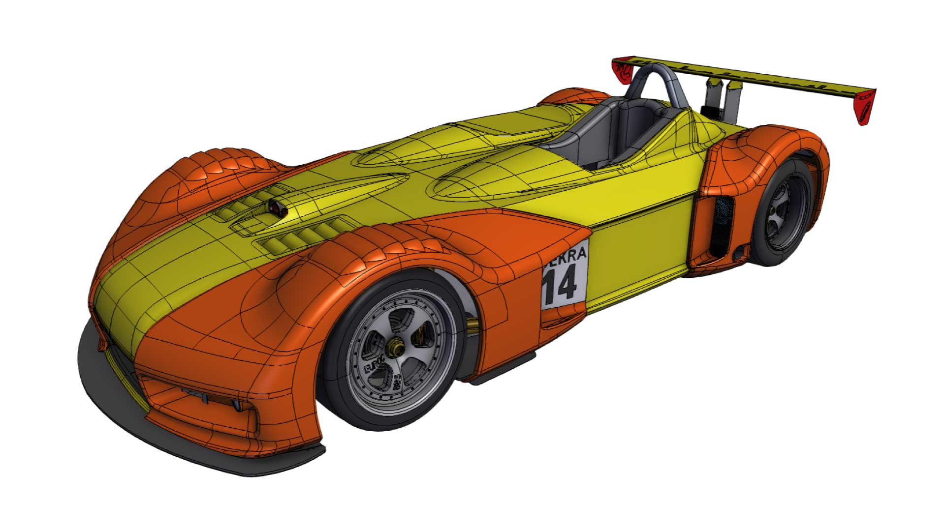 Race car model for HOOPS Visualize Delayed Configurator Demo