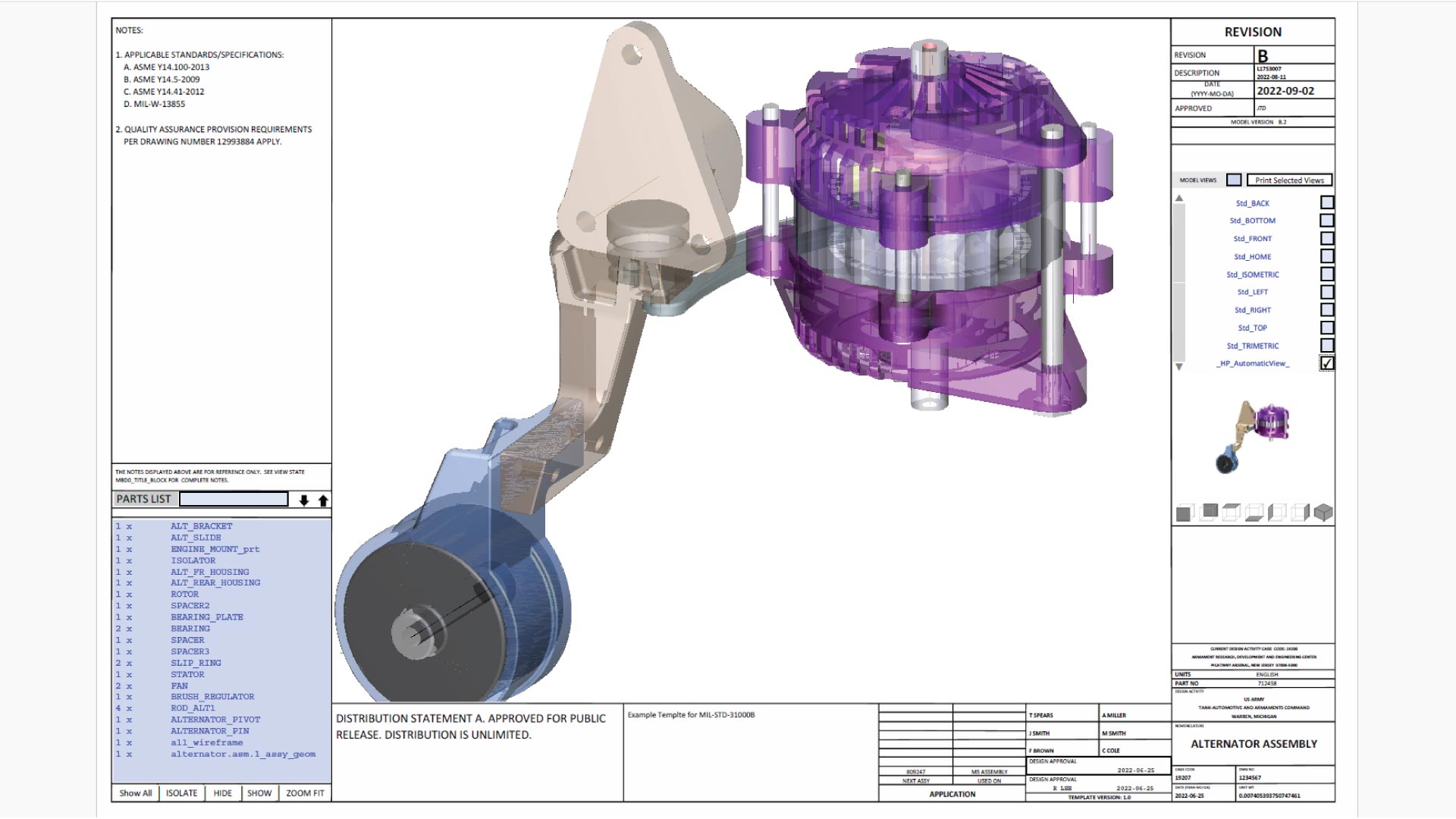 3D PDF Sample of a MIL-STD-31000B document