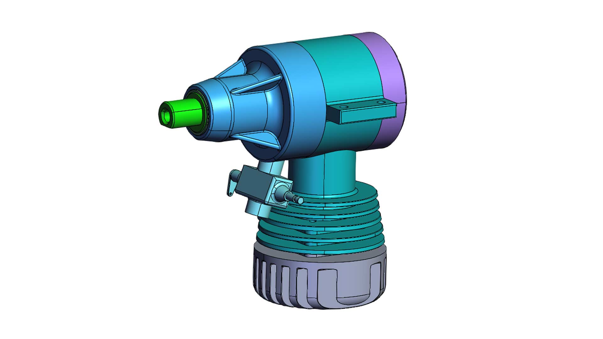 A 3D model in a minimal CAD viewer built with HOOPS Visualize.