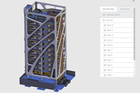 3D model of an apartment building from a Tech Soft 3D demo