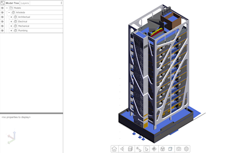 3D model of a full apartment building