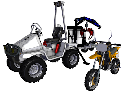 Four CAD models from a 'four models' HOOPS web viewer demo