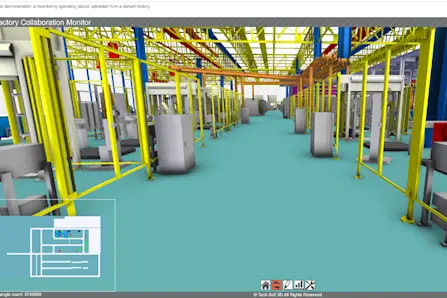 3D AEC model of several robotic arms with animation.