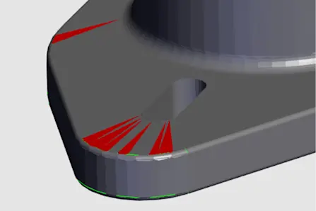 A CAD model from a 3D printing workflow