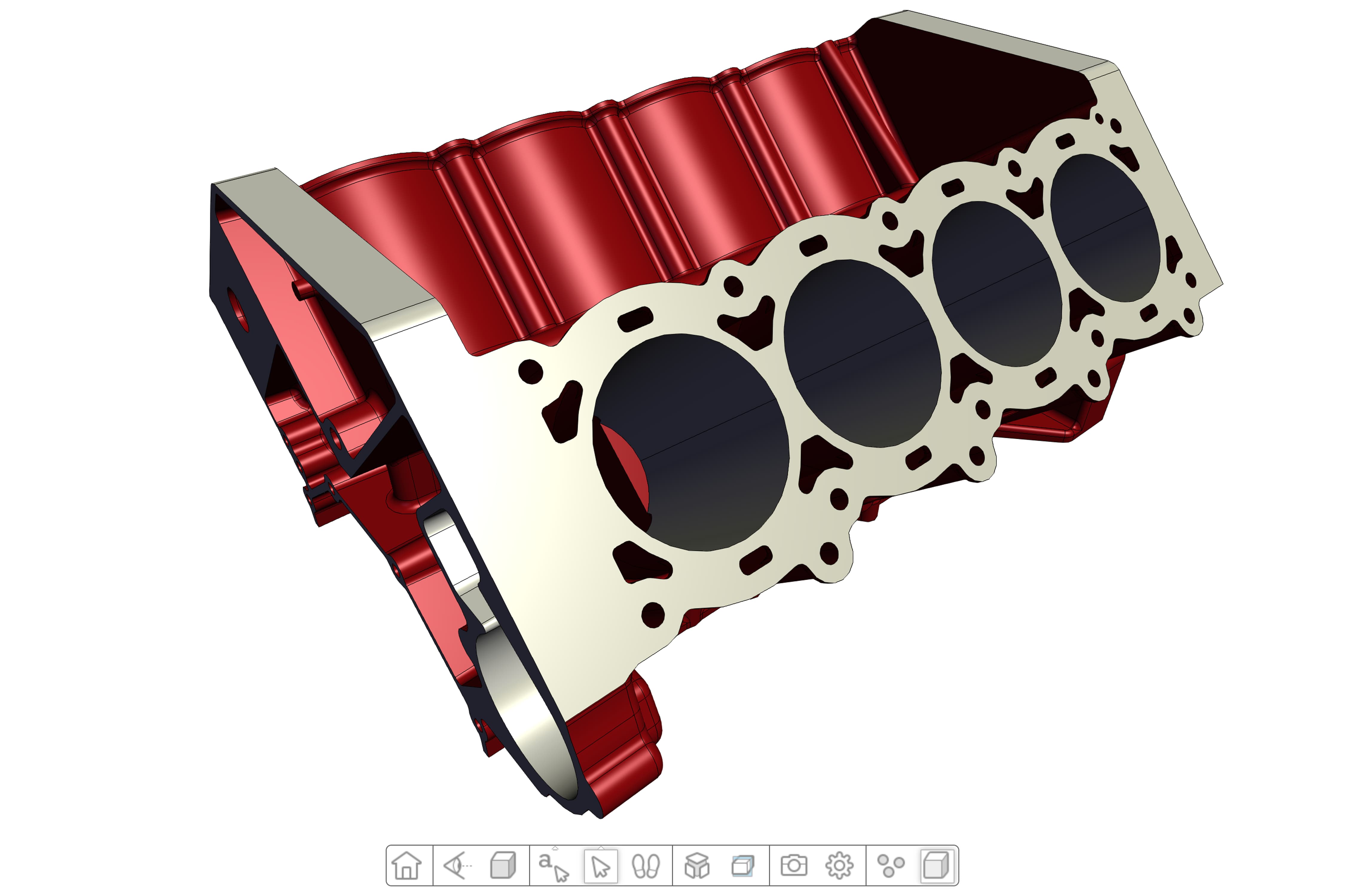 A colored version of a 3D engine part