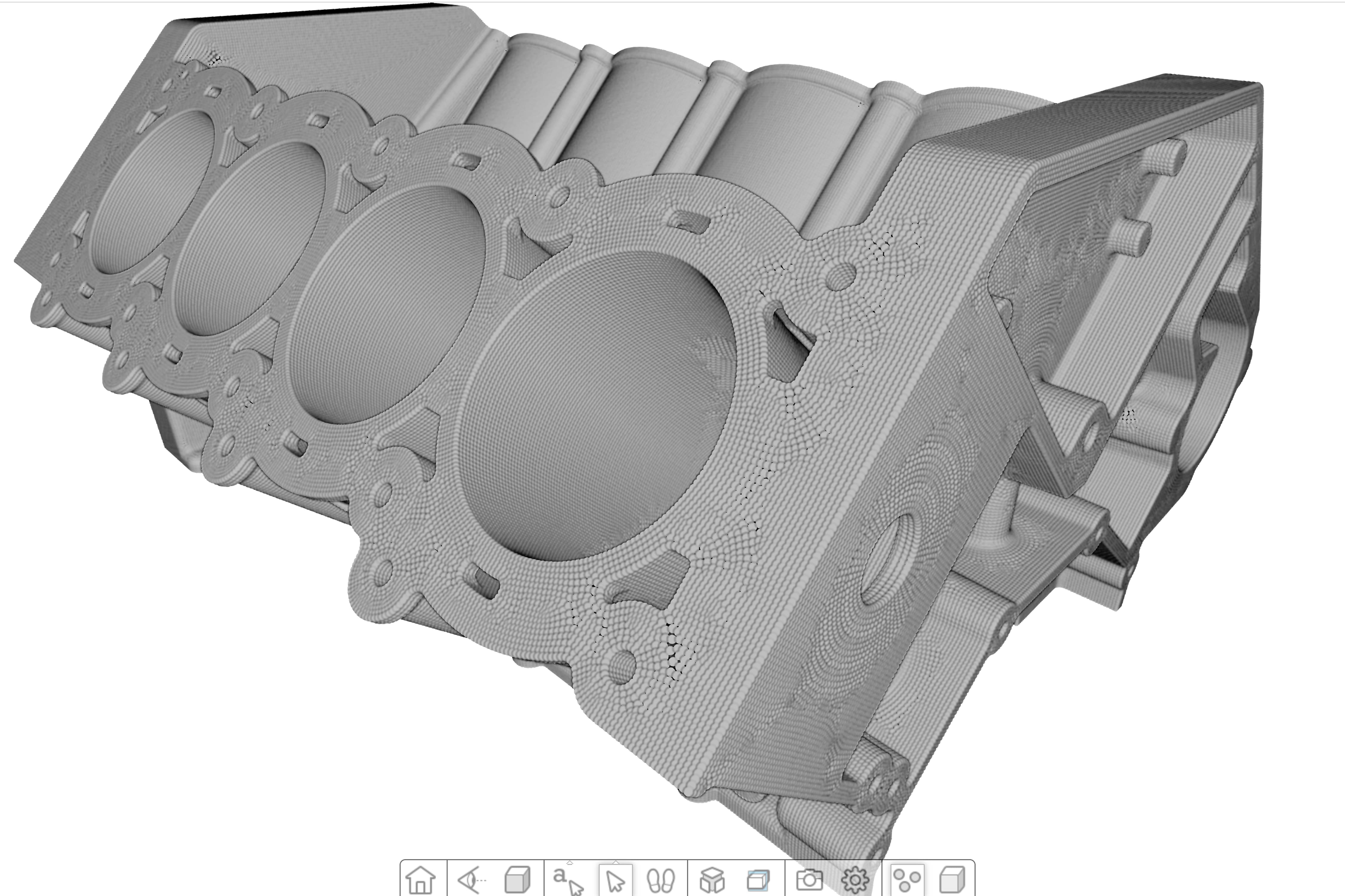 3D grayscale engine part in perspective for 3D engine demo