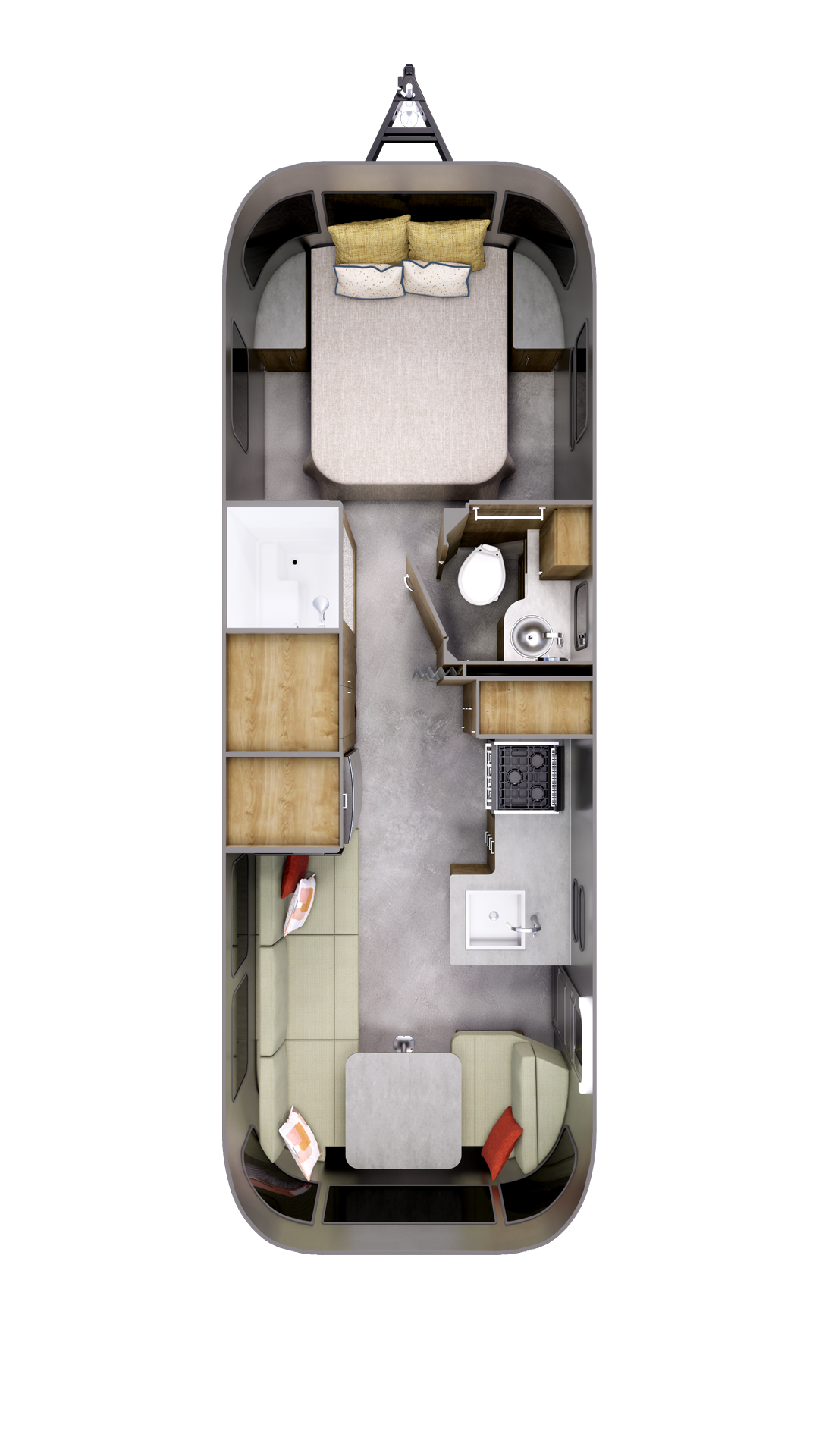 2027 Airstream Flying Cloud 27FB floor plan diagram — Front Bedroom, sleeps 6