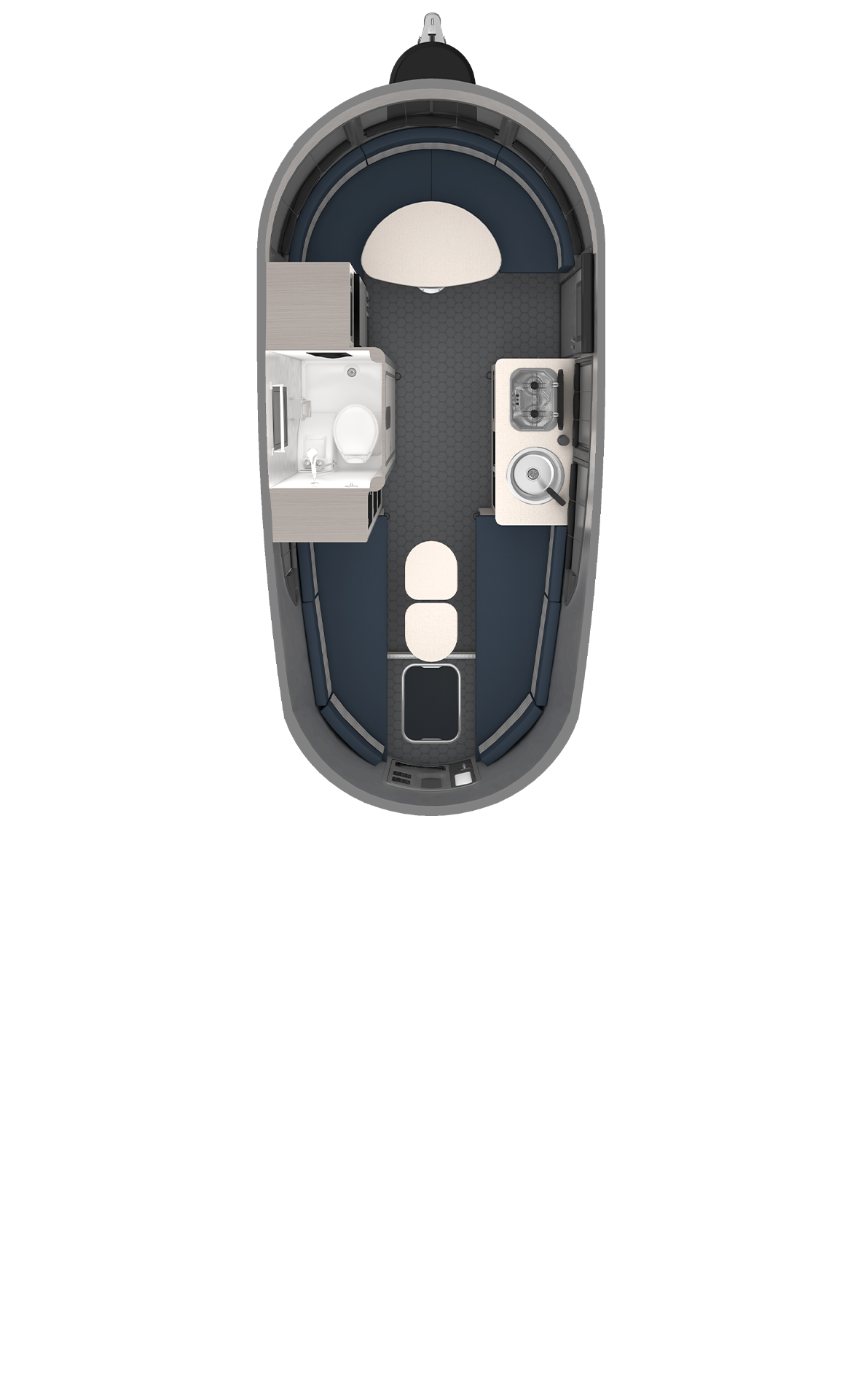 2027 Airstream Basecamp 20X floor plan diagram — Travel Trailer, sleeps 4