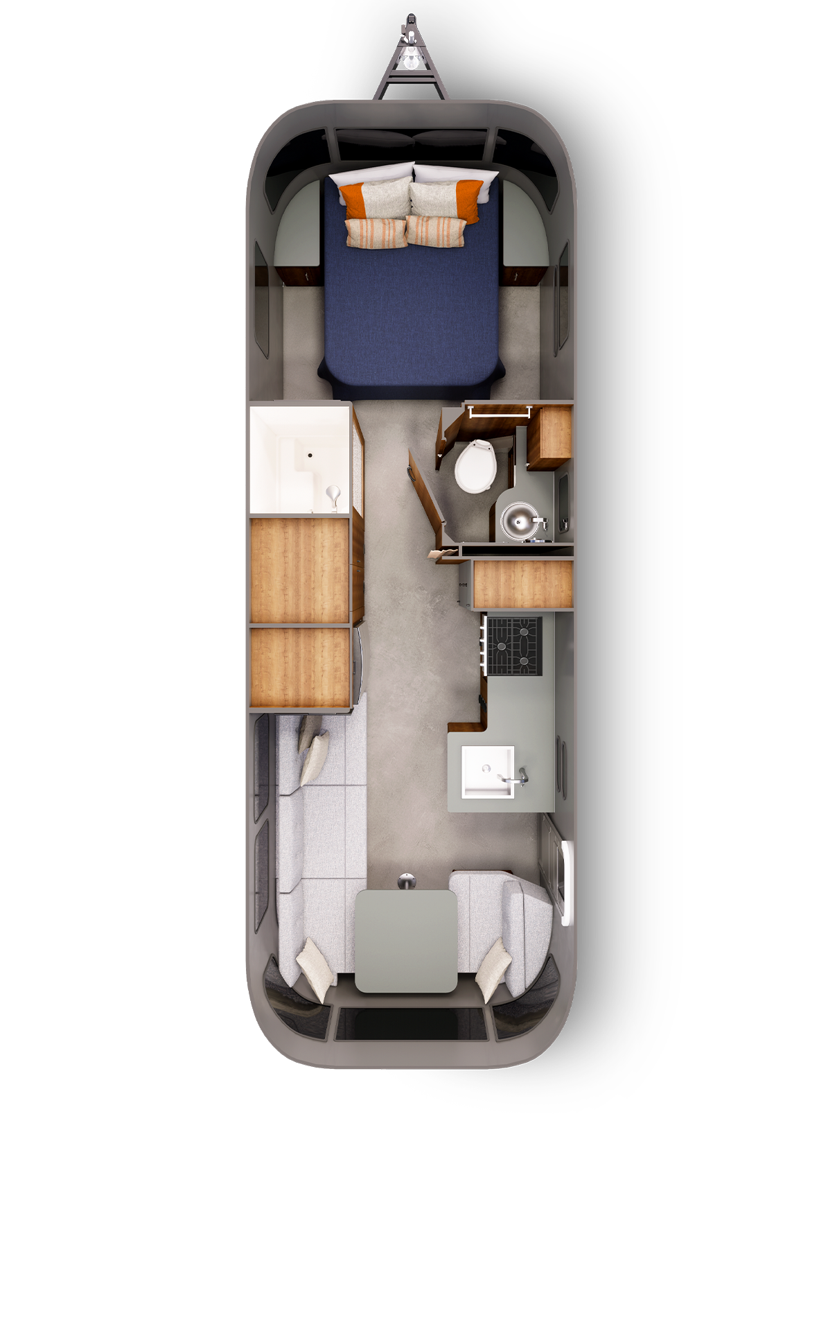 2027 Airstream Trade Wind 27FB floor plan diagram — Travel Trailer, sleeps 5