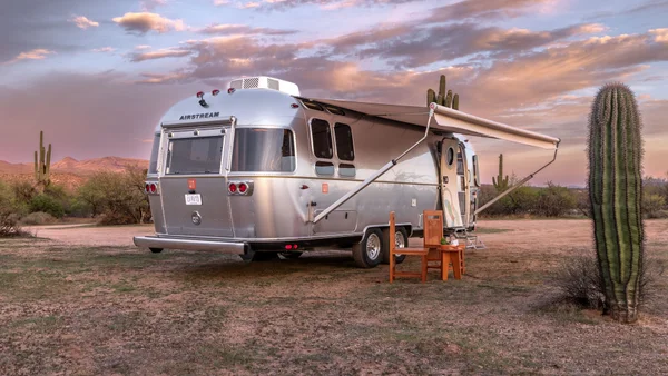 Airstream travel trailer indoor-outdoor living space