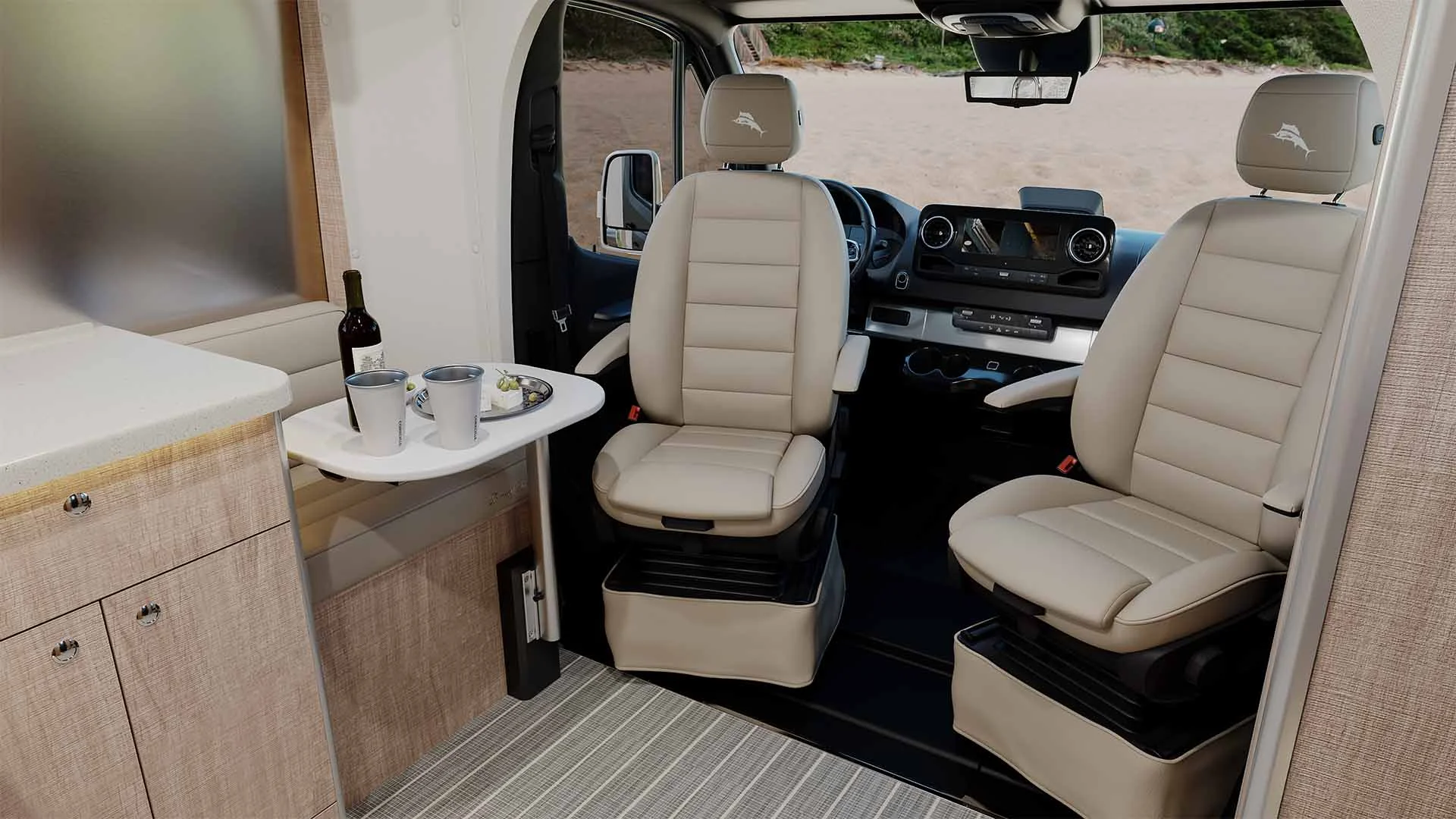 Atlas 25RT Classic Canyon front seats and lounge area