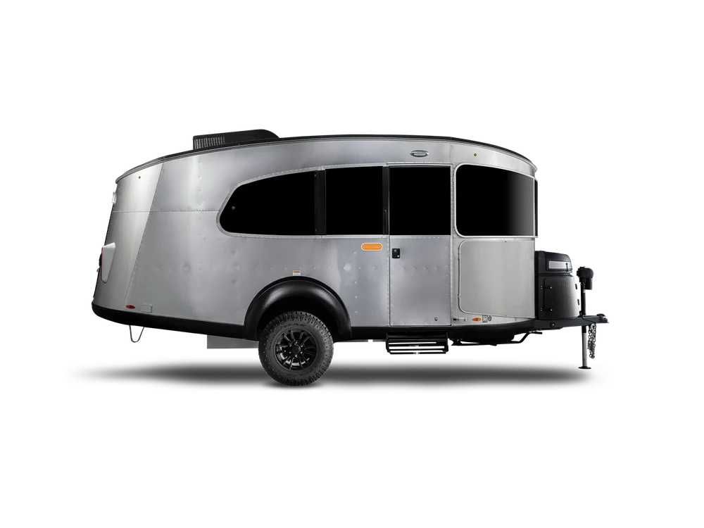 Basecamp 20X travel trailer, curbside studio view.