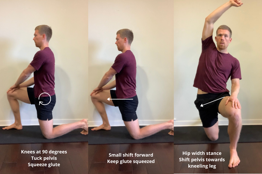 null man demonstrating stretch for TFL muscle