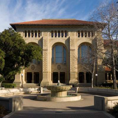 Facade of Bing Wing of Green Library at Stanford.