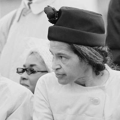Rosa Parks attends a demonstration in Montgomery, Alabama, in 1965.