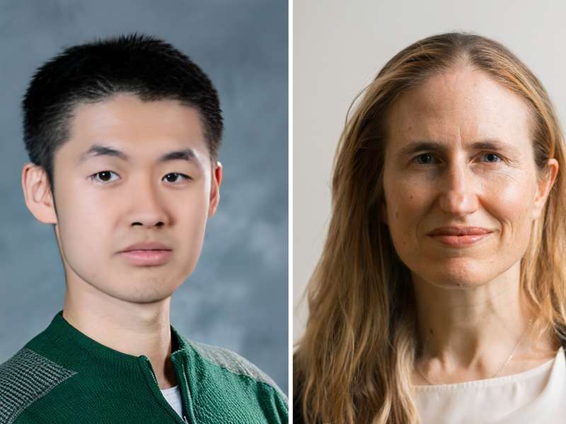 Side by side profiles of Stanford researchers Zhaoqi Lin and Emma Brunskill.