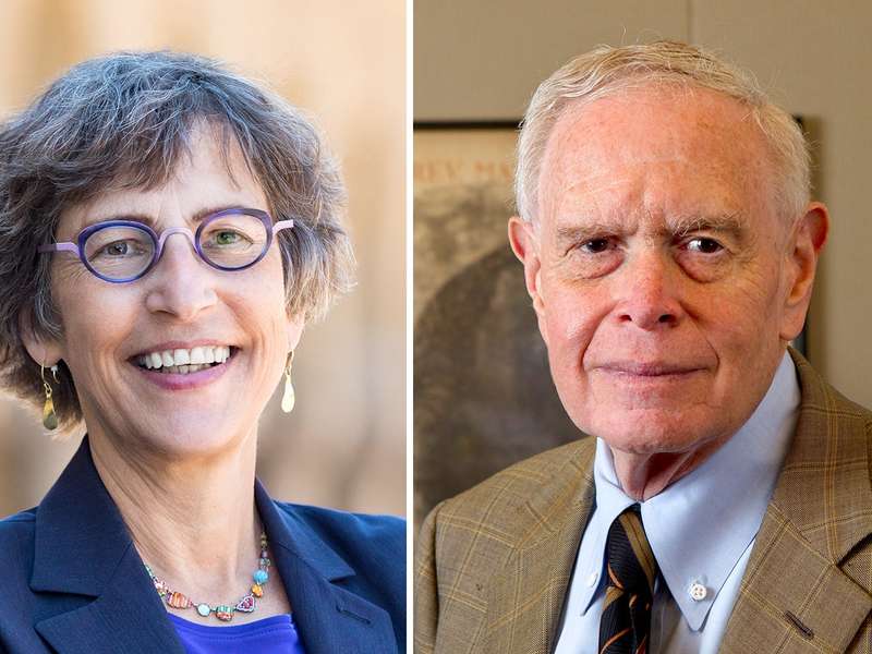 Composite headshots of Debra Satz and Paul Brest.