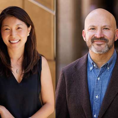 Side-by-side headshots of Irene Liu and Adam Sterling.