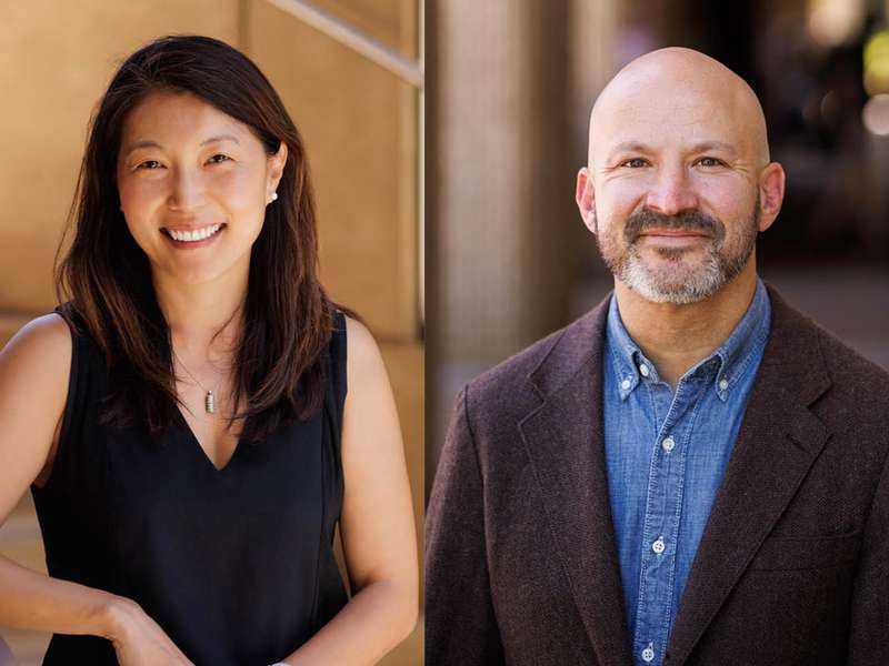 Side-by-side headshots of Irene Liu and Adam Sterling.