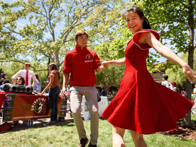 Stanford Swing Time club dancing outside