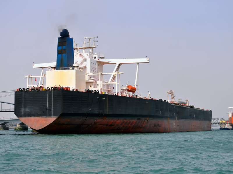 Oil tanker at sea