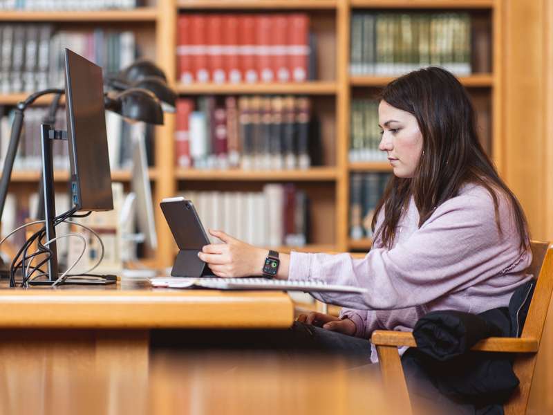 Woman at a computer