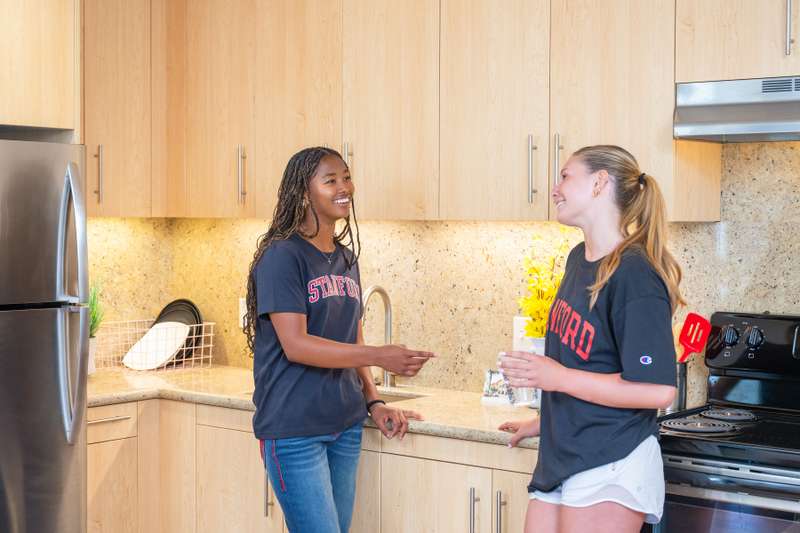 Students in a clean kitchen