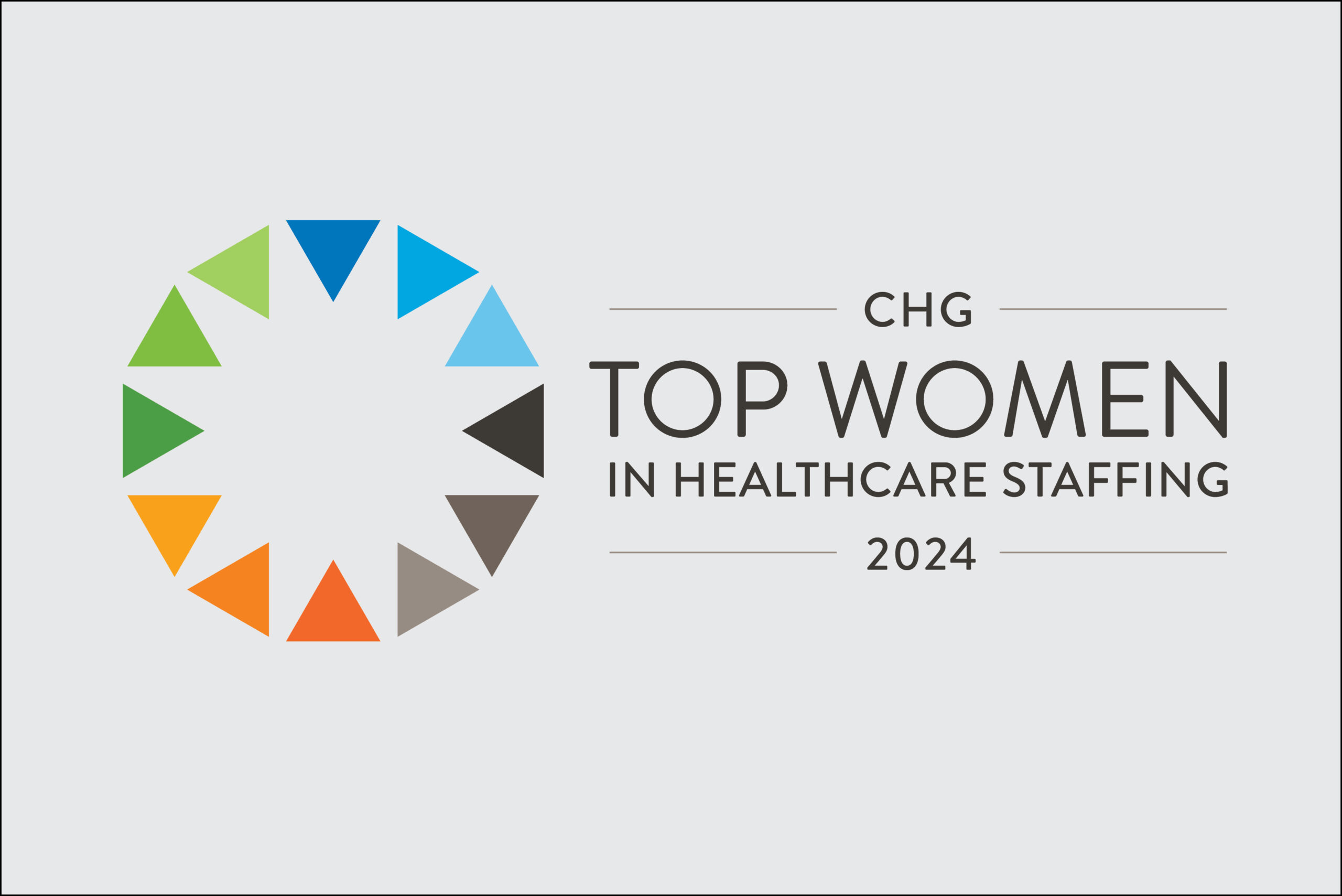 Image and icon reading CHG Top Women in Healthcare Staffing 2024