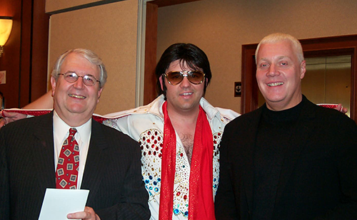 Don DeCamp and Mike Weinholtz with an Elvis Impersonator
