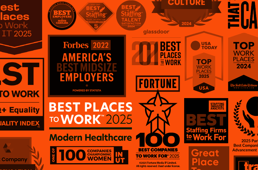 Collage of awards that CHG Healthcare has won